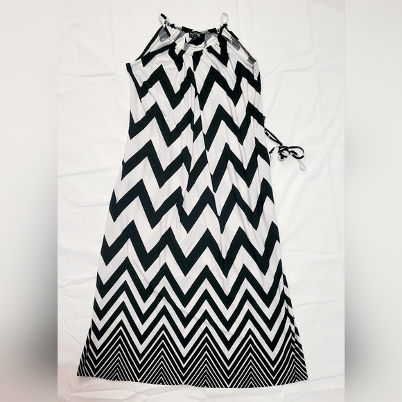 ENFOCUS STUDIO Ladies Lovely Black & White Maxi Lined Dress - Size 6 - Picture 1 of 9